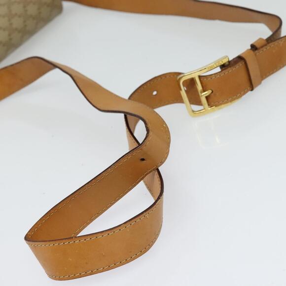 CELINE Macadam Canvas Horse Carriage Shoulder Bag Beige Gold - Picture 7 of 13